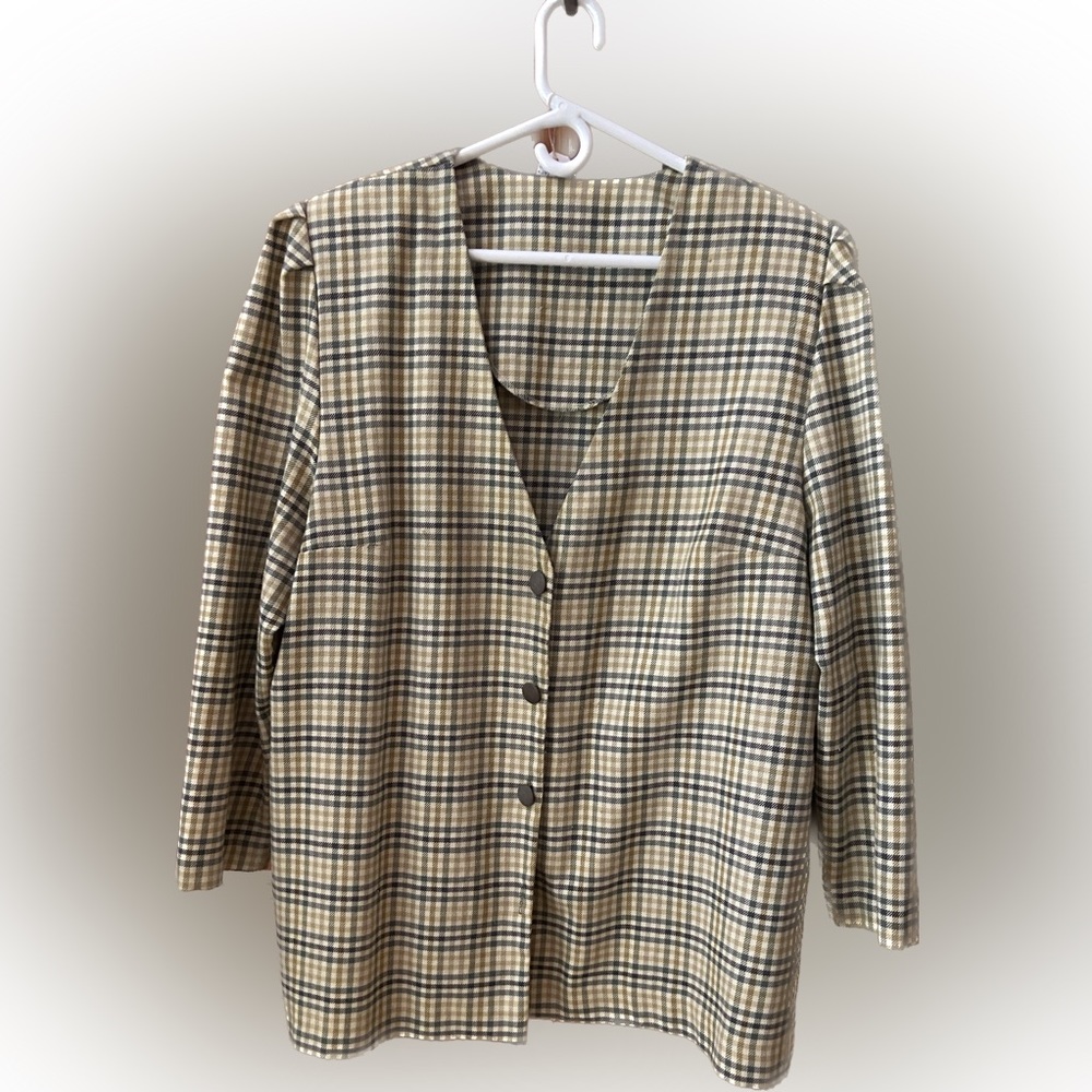 Green Plaid Blazer